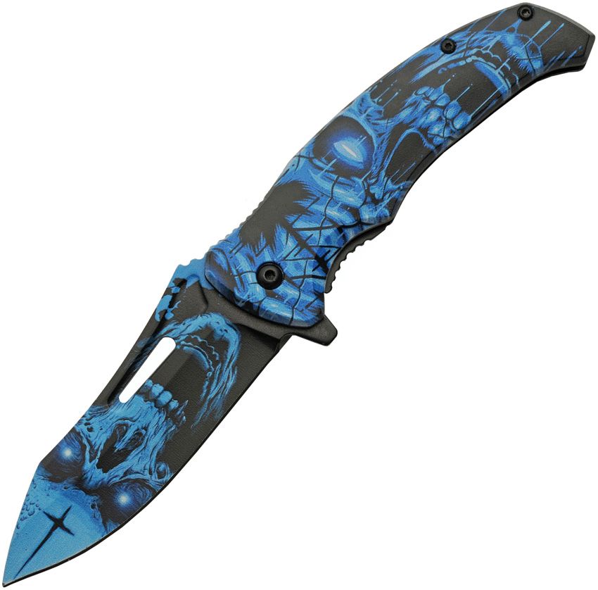 Skull Linerlock A/O Blue